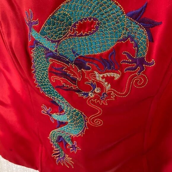 Y2K Jessica McClintock for Gunne Saxe Dragon Year Red Strapless Bustier - Picture 4 of 11